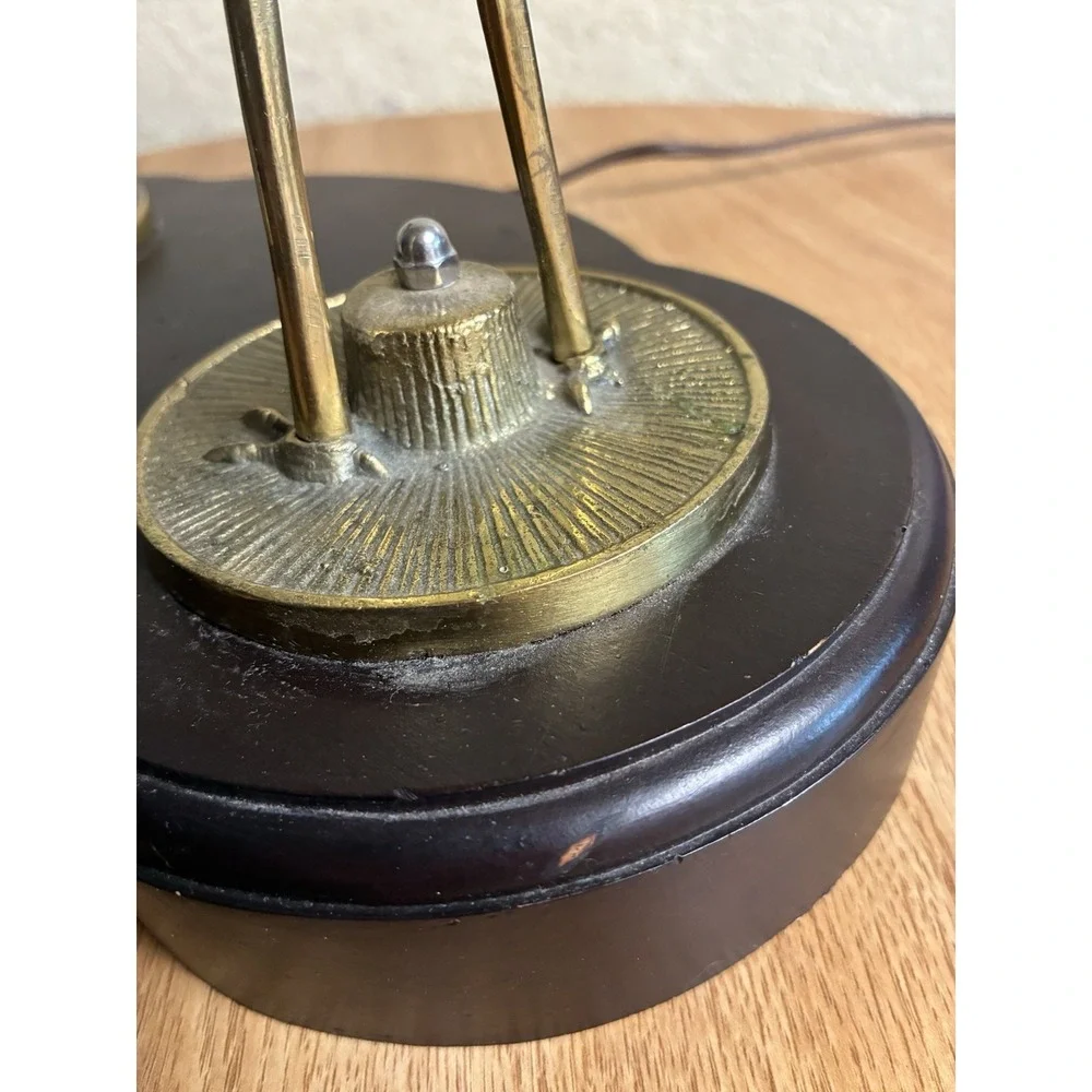 Leviton  Lamp Cranes Brass Wood‎ Red Egret Heron 24
